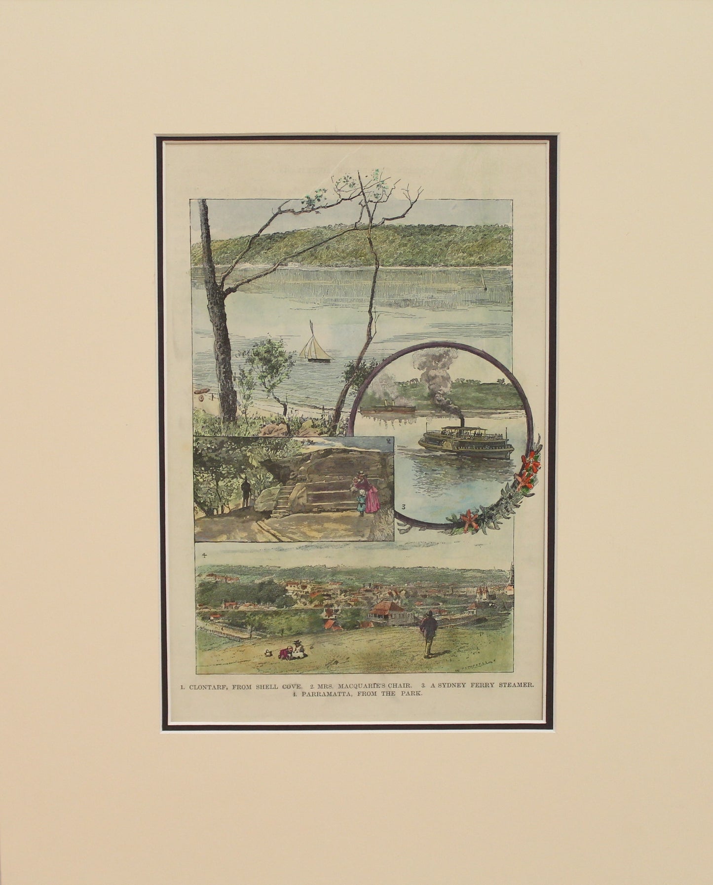 Australia, Clontarf from Shell Cove, Mrs Macquarie's Chair, Paramatta, The Graphic Magazine, c1887