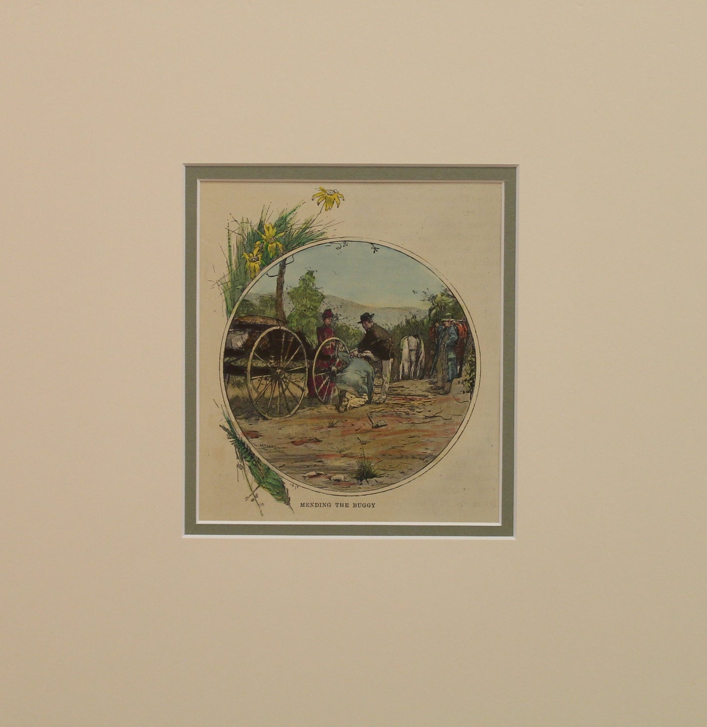 Australia, Mending the Buggy, The Graphic Magazine, c1887