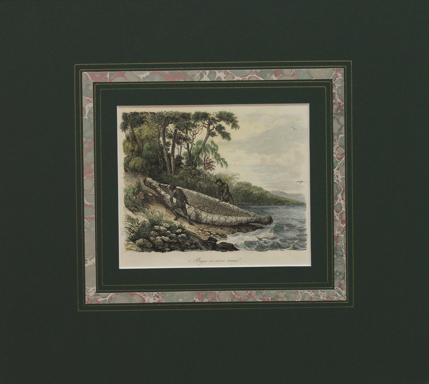 Australia, Canoe Made of Bark, Picturesque Voyages of the World