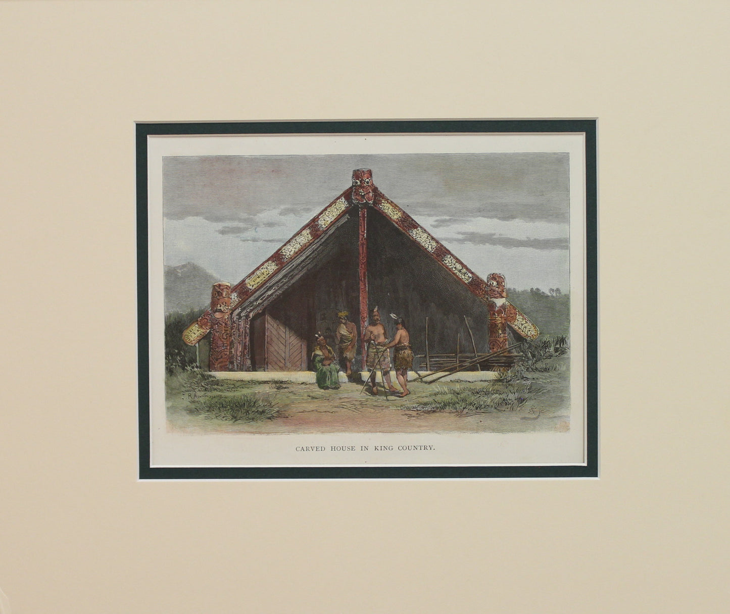 New Zealand, Carved House in King Country,  c1886