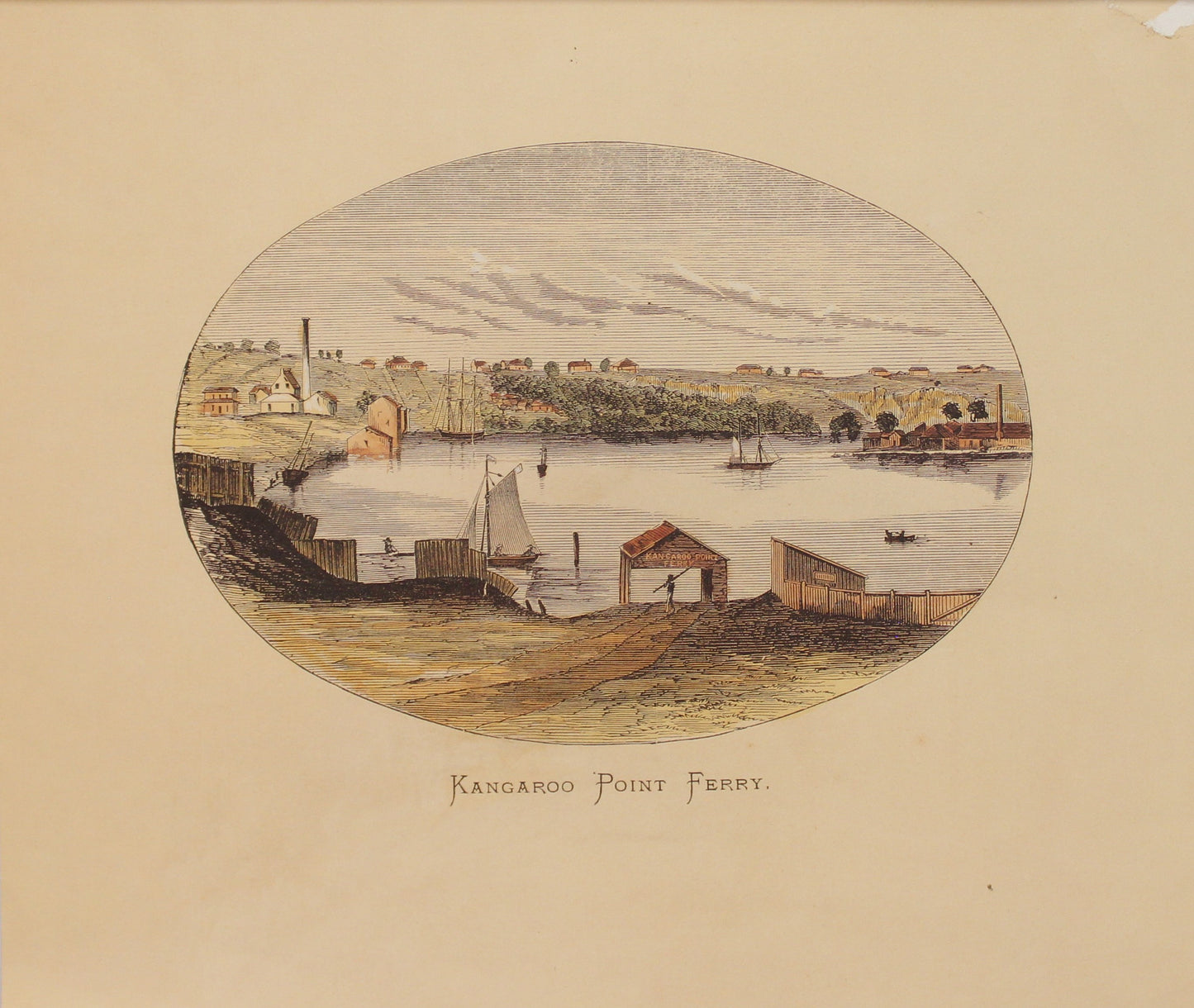 Australia, Kangaroo Point Ferry, Reproduction, c1885