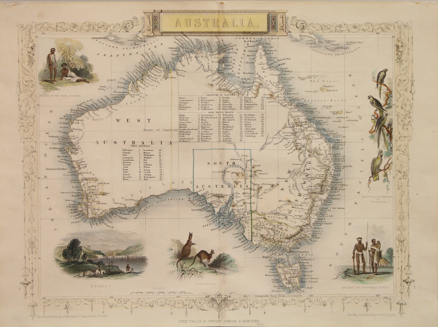 Map, Tallis John, Australia, c1851