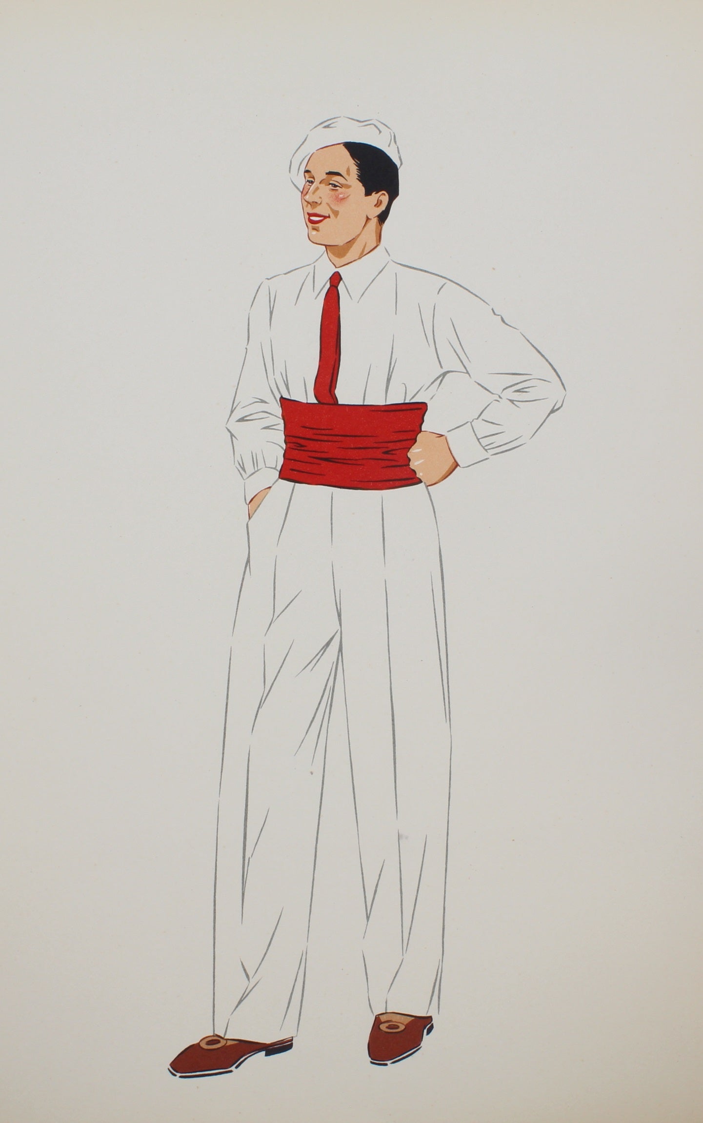 Costume, French Regional, Lepage-Medvey, Man of Batz, Brittany, Pochoir, 1939