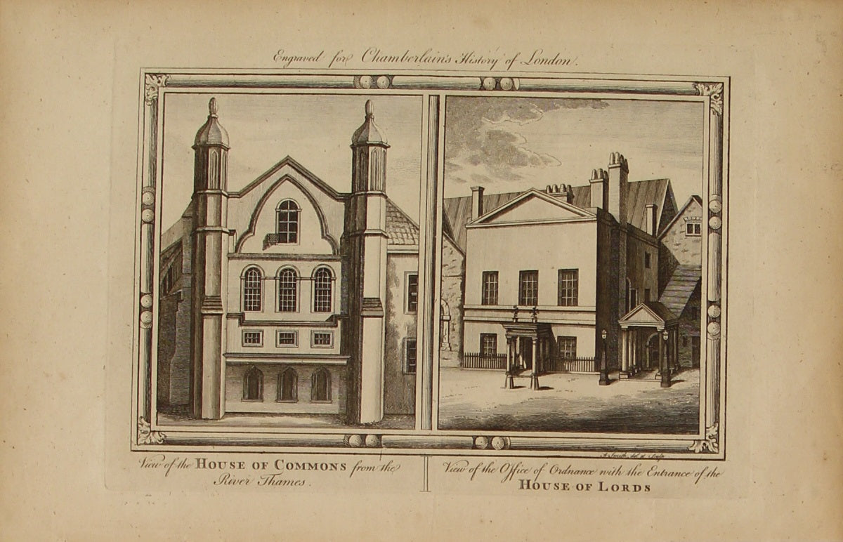 Architecture, View of House of Commons and, House of Lords, Engraved for Chamberlains History of London, c1770