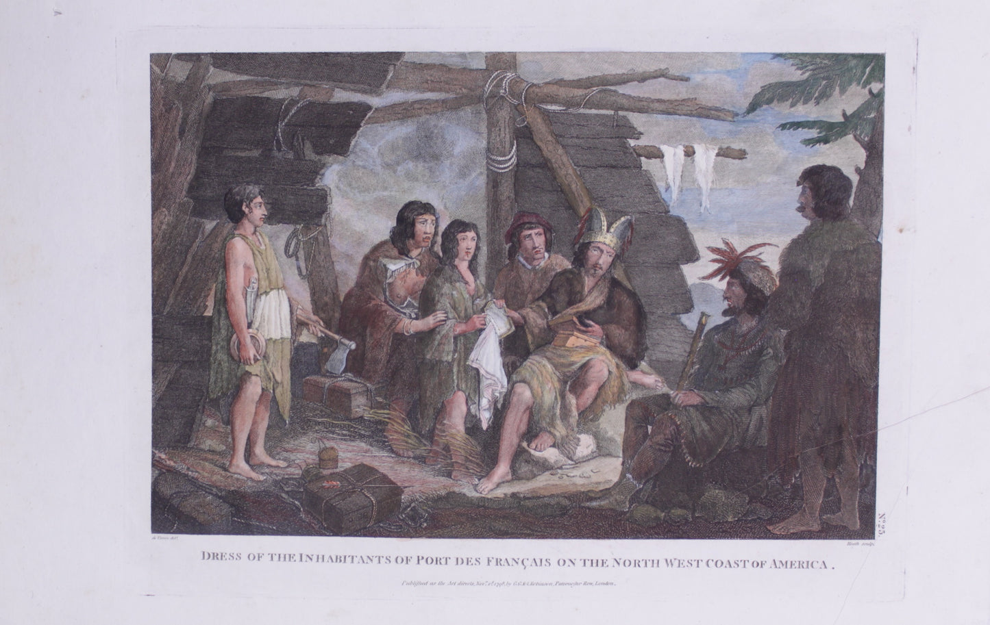 Ethnology, Anthropology & Ethnology, Robinson, G.G.L, Dress of the Inhabitants or Port Des Francas on the North West Coast of America, No 25, c1798