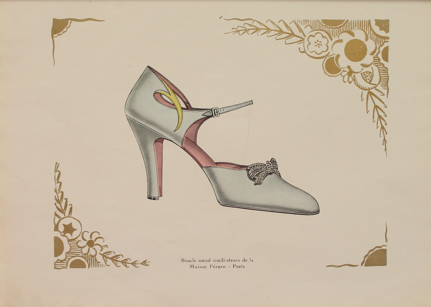 Fashion, French Society Shoes, Faux-Rhinestone, Bow Buckle, Peraro House- Paris, c1920