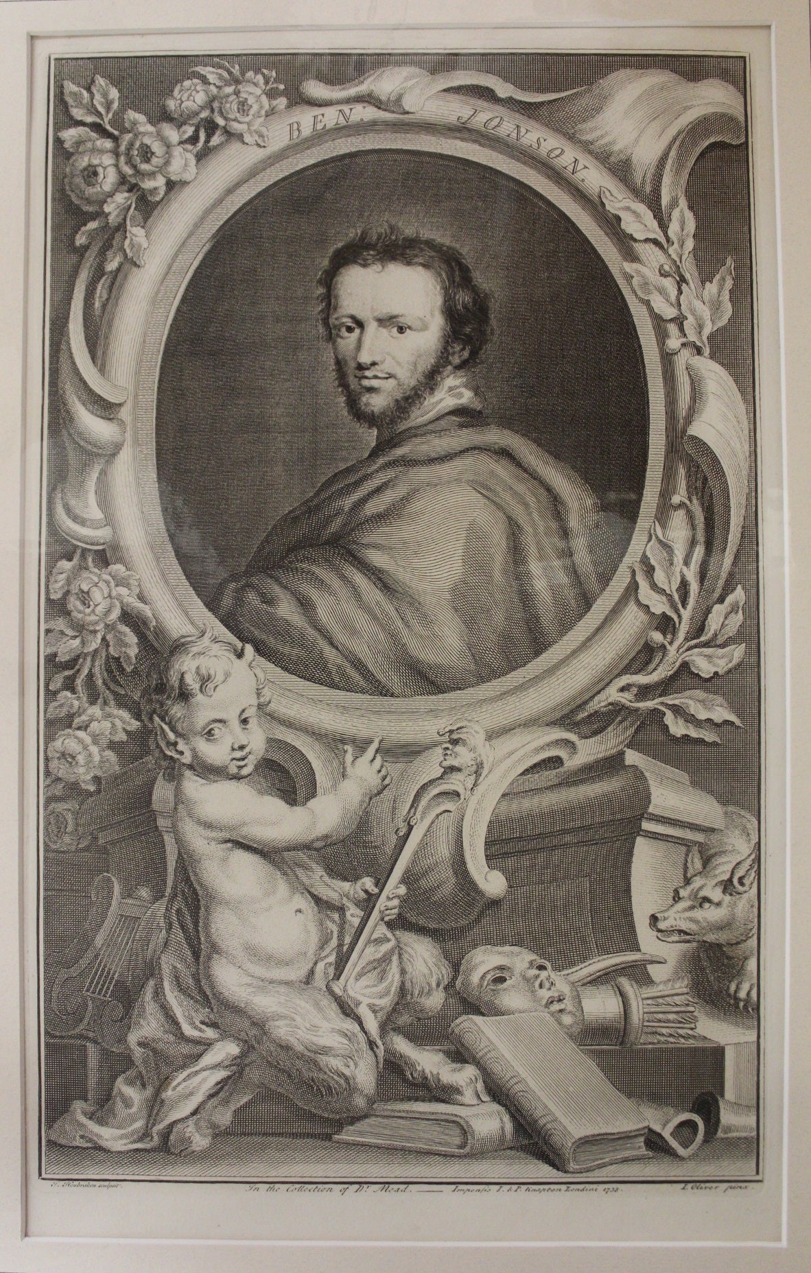 Portrait - Houbraken Jacobus - Ben Jonson - 1747