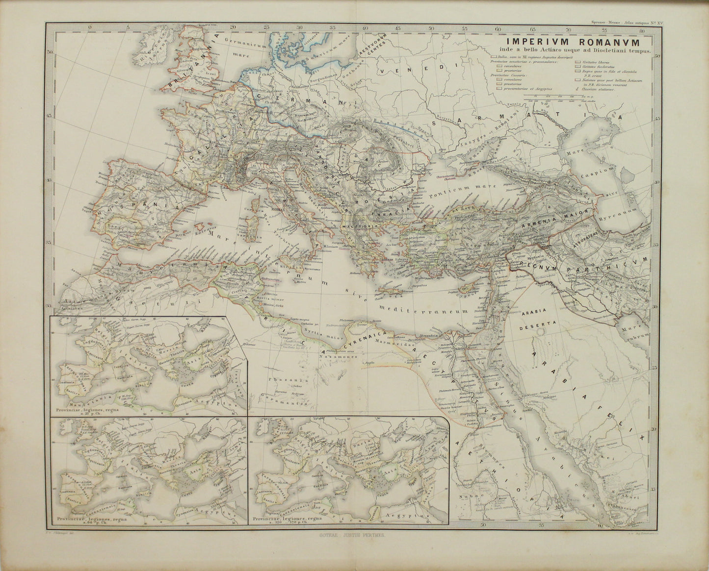 Map, Imperium Romanum, Spruner Carl von, Menke's Atlas Antiquus 1865