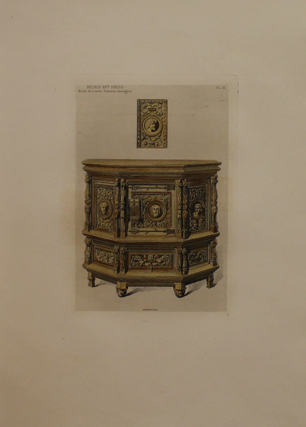 Decorator, Furniture, Les Collections, Celebres, D'Oeuvres D'Art, Meuble XVI Siecle, Musee du Lourve, Donation Sauvageot, Plate 18, 1864