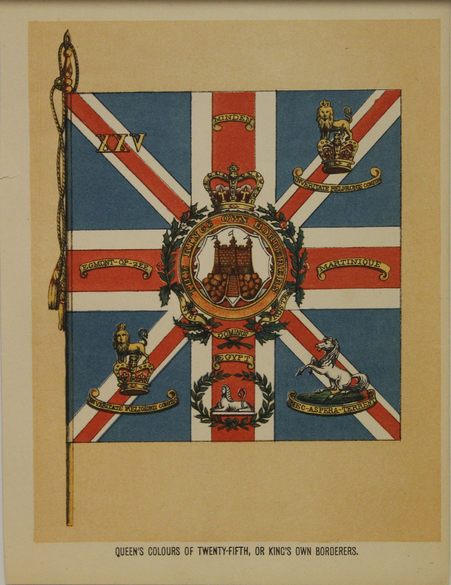 Military, British, Queen's Colours of the Twenty-Fifth, or Kings Own Borderers, c1890,