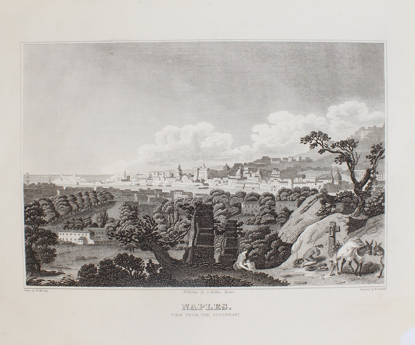 Historical, Naples, View from the South-East, W.M. Craig, c1820