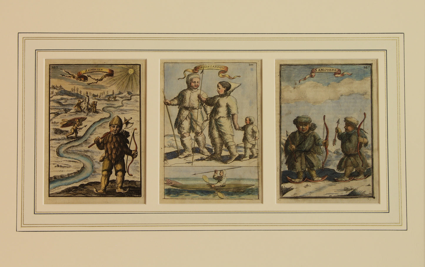 Map, Mallet Alain Manesson, Natives of the North Polar Regions, 1683