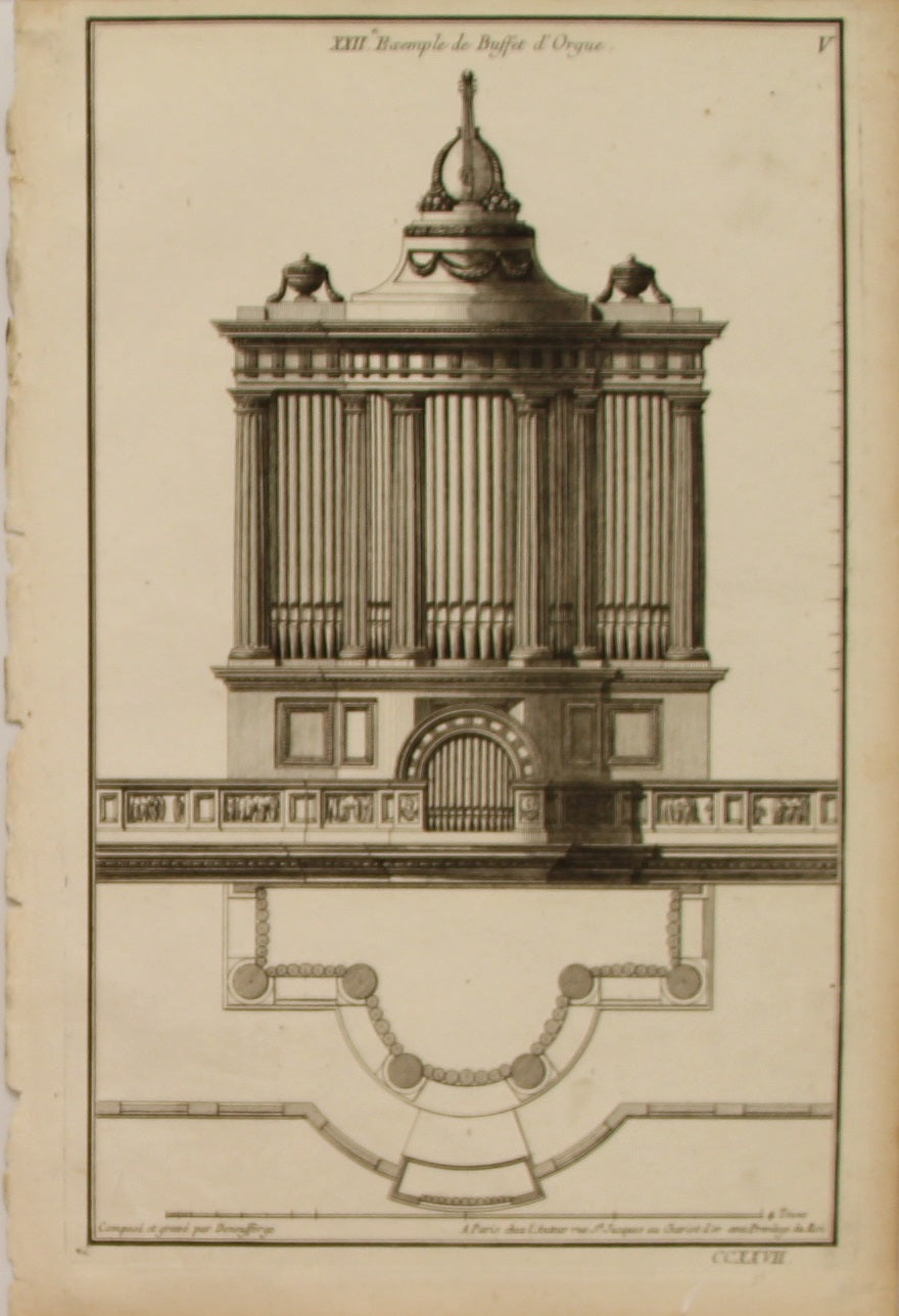 Architecture, Example of an Organ Case, De Neuforge, Jean, c1765, Plate CCXXVII