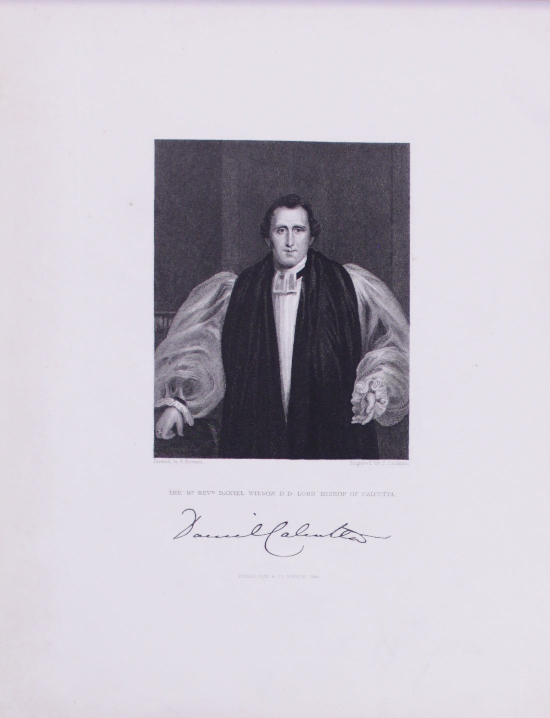Portraits, Howard, F, The R Rev Daniel Wilson, D.D. Lord Bishop of Calcutta, c1845