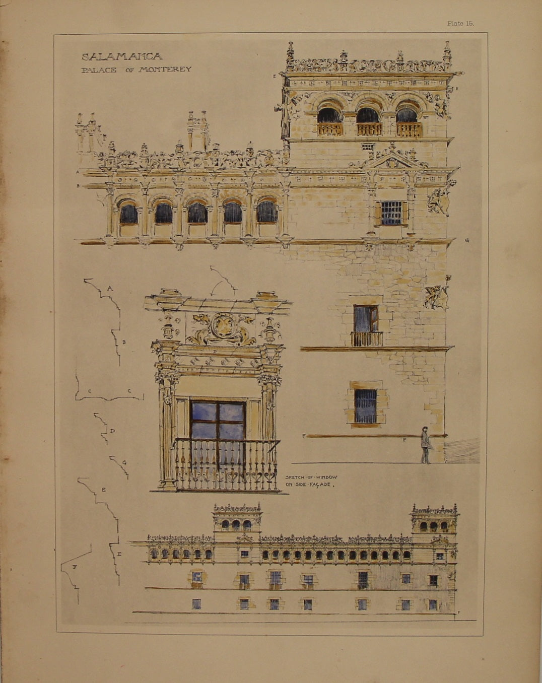 Architecture, Spanish Renaissance, Plate 15, Salamanca, Palace of Monterey,