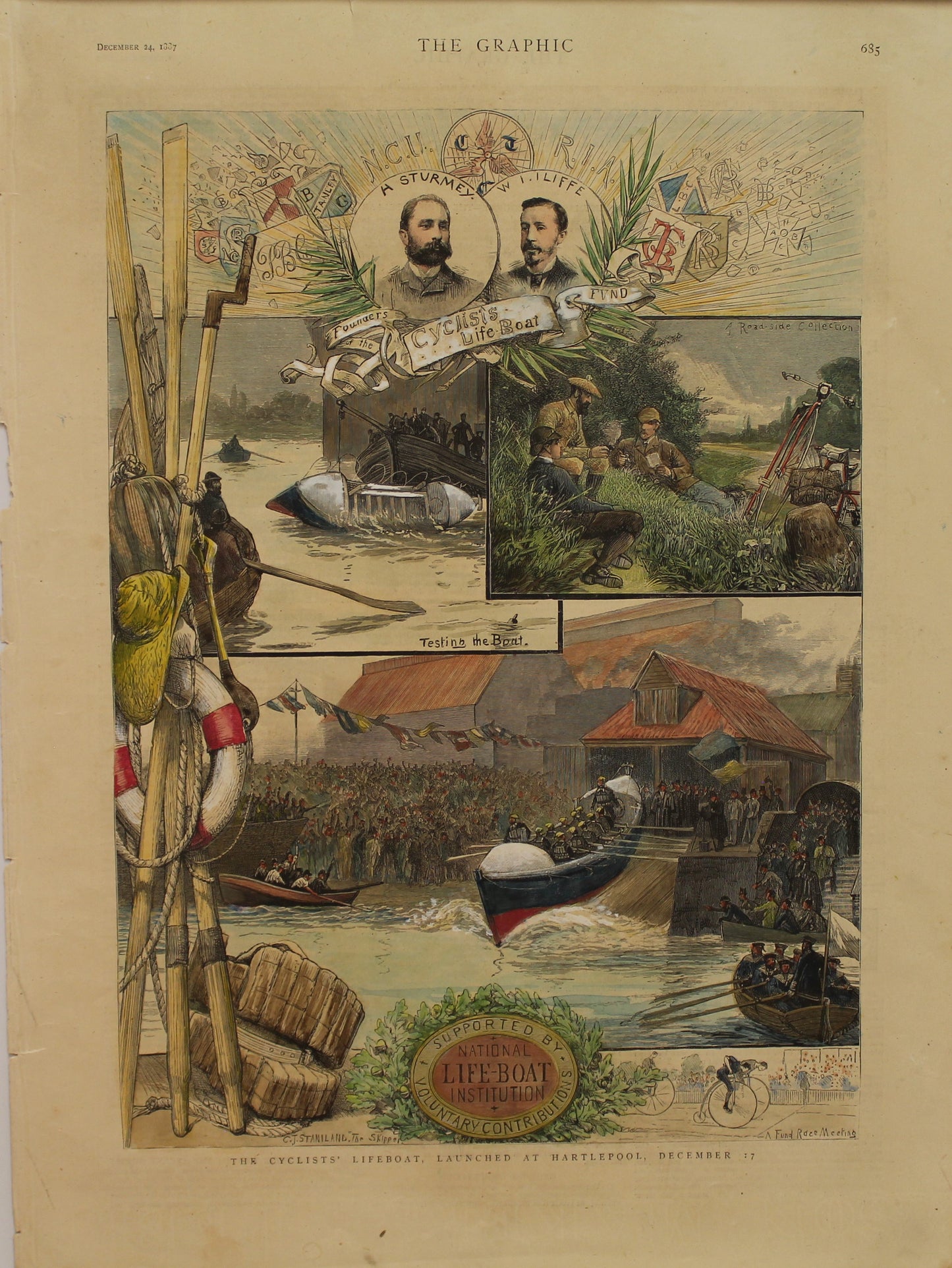 Sporting, The Cyclists Life Boat, Launched at Hartlepool,1887