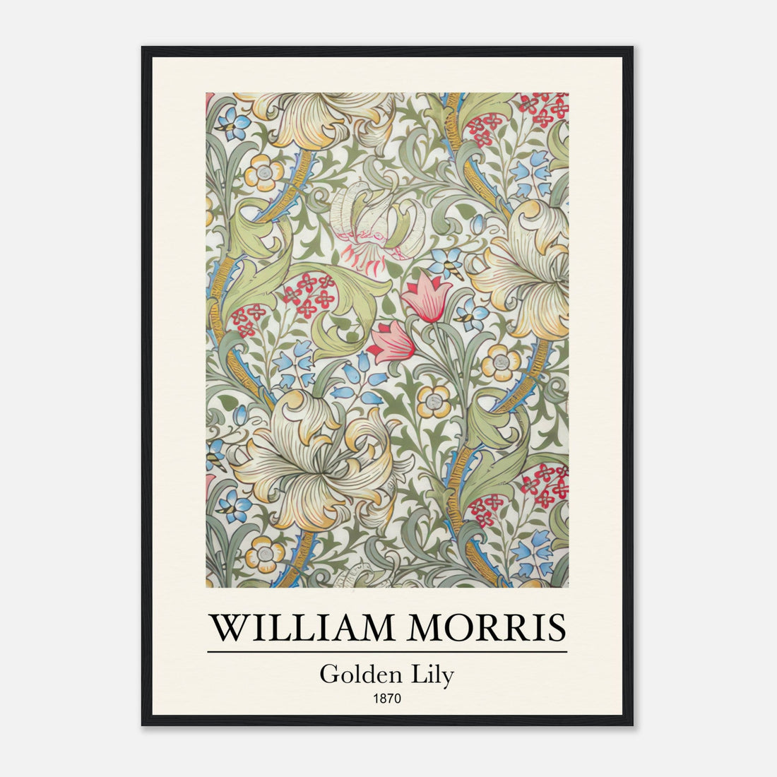 Golden Lily II by William Morris, framed reproduction available at Antiquarian Print Shop.