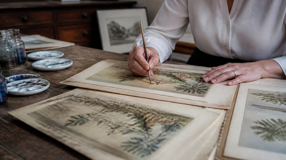 Is Hand Coloring on Antique Prints Original or Modern?