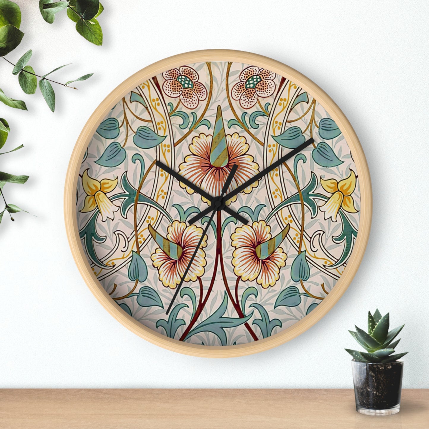 Vintage Floral Wall Clock - William Morris