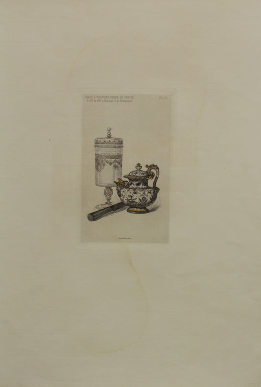 Decorator, Les Collections, Celebres, D'Oeuvres D'Art, Vase A Parfums, Verre De Venise, From the Collection de M La Baronne S de Rothschild, Plate 17, 1864