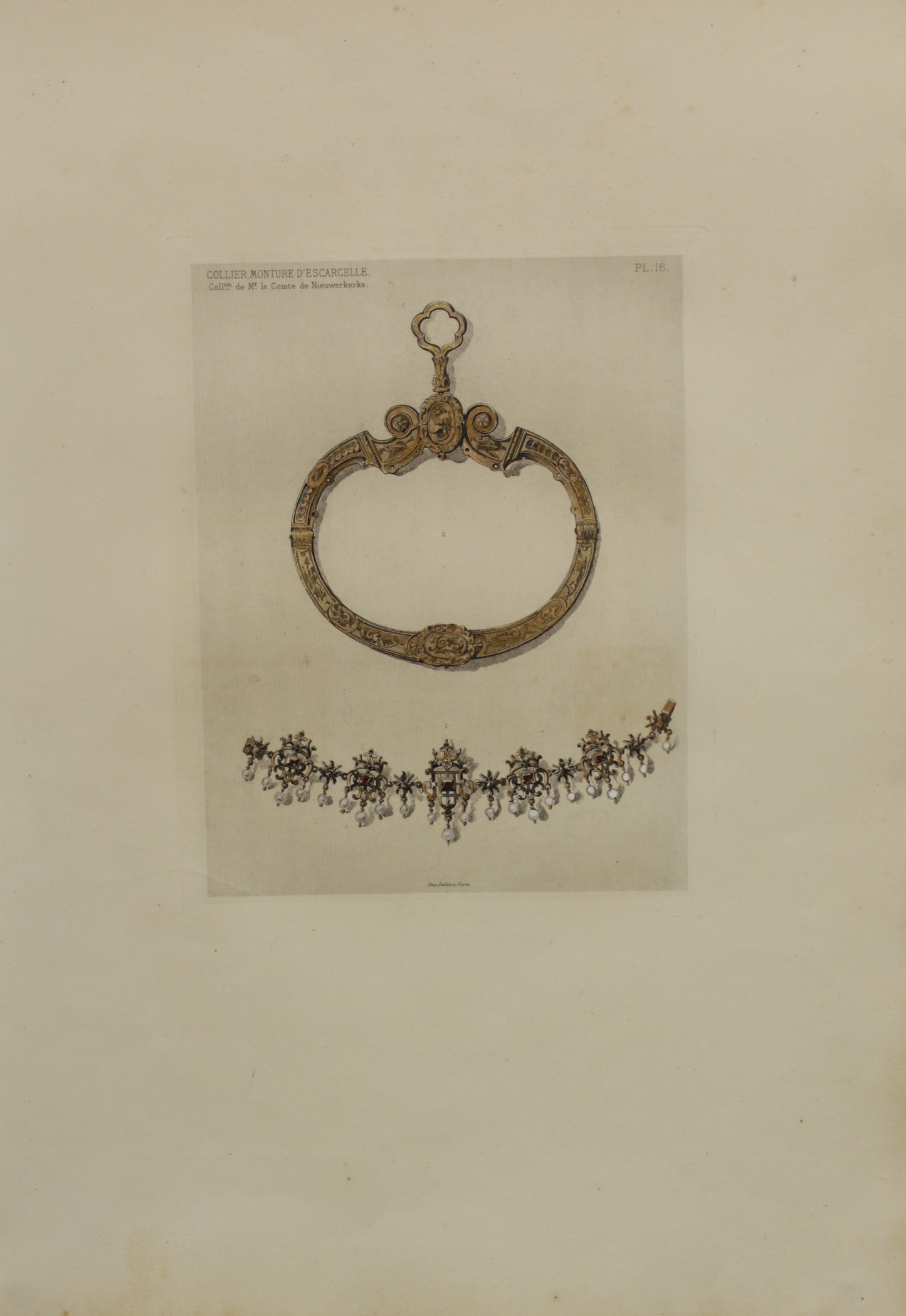 Decorator, Les Collections, Celebres, D'Oeuvres D'Art, Nieuwerkerke, Collier Monture D'Escarcelle, Plate 16, 1864