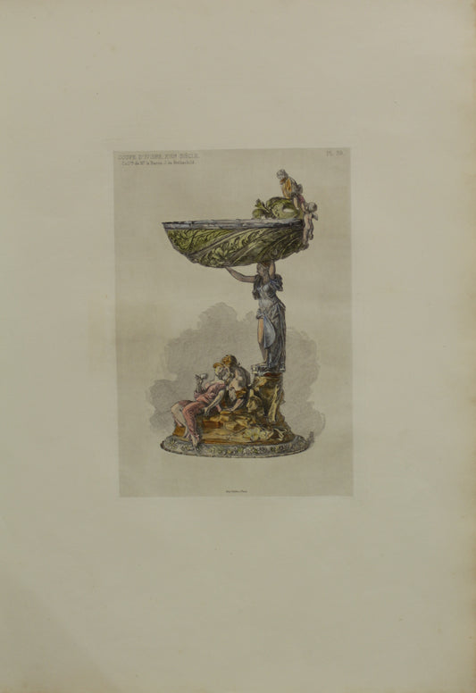 Decorator, Les Collections, Celebres, D'Oeuvres D'Art, Coupe D' Ivoire, XVII, Siecle, From the Collection De M le Baron J de Rothschild, Plate 39, 1864