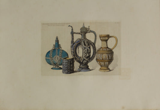 Decorator, Les Collections, Celebres, D'Oeuvres D'Art, Pots A Biere, Vase A Boire, Bouteille De Chasse, Musee du Lourve, Donation Sauvageot, Plate 21, 1864