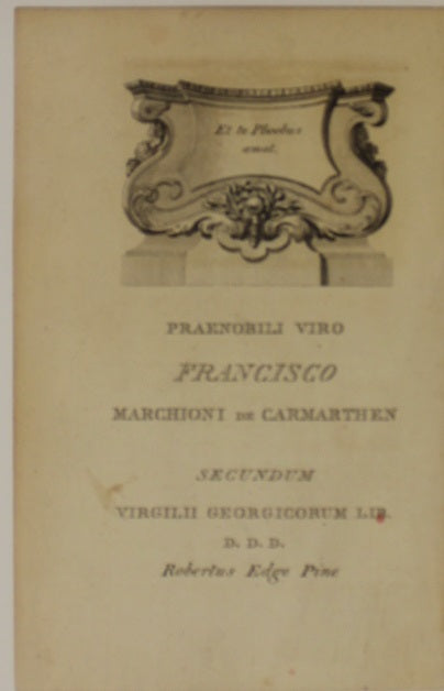 Antiquities, Pine, John, Front piece, Illustrations of Virgil's Poems, Vol 1 Francisco, 1774