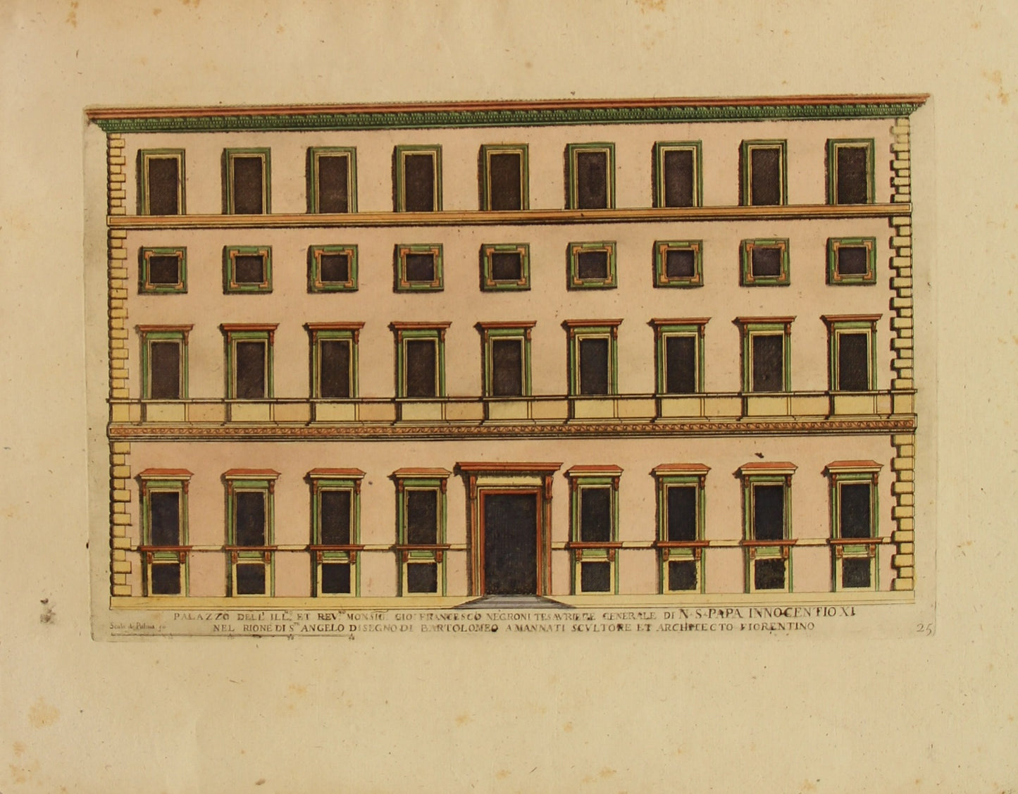 Architecture, Palace Dell'ill, Giovanni Battista FALDA (Valduggia, Novara) 1643; Rome, 16, Plate 25