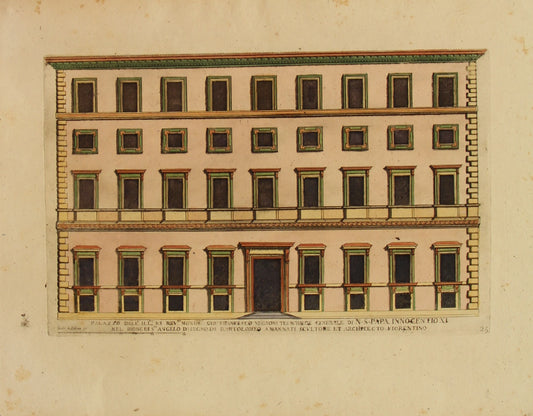Architecture, Palace Dell'ill, Giovanni Battista FALDA (Valduggia, Novara) 1643; Rome, 16, Plate 25