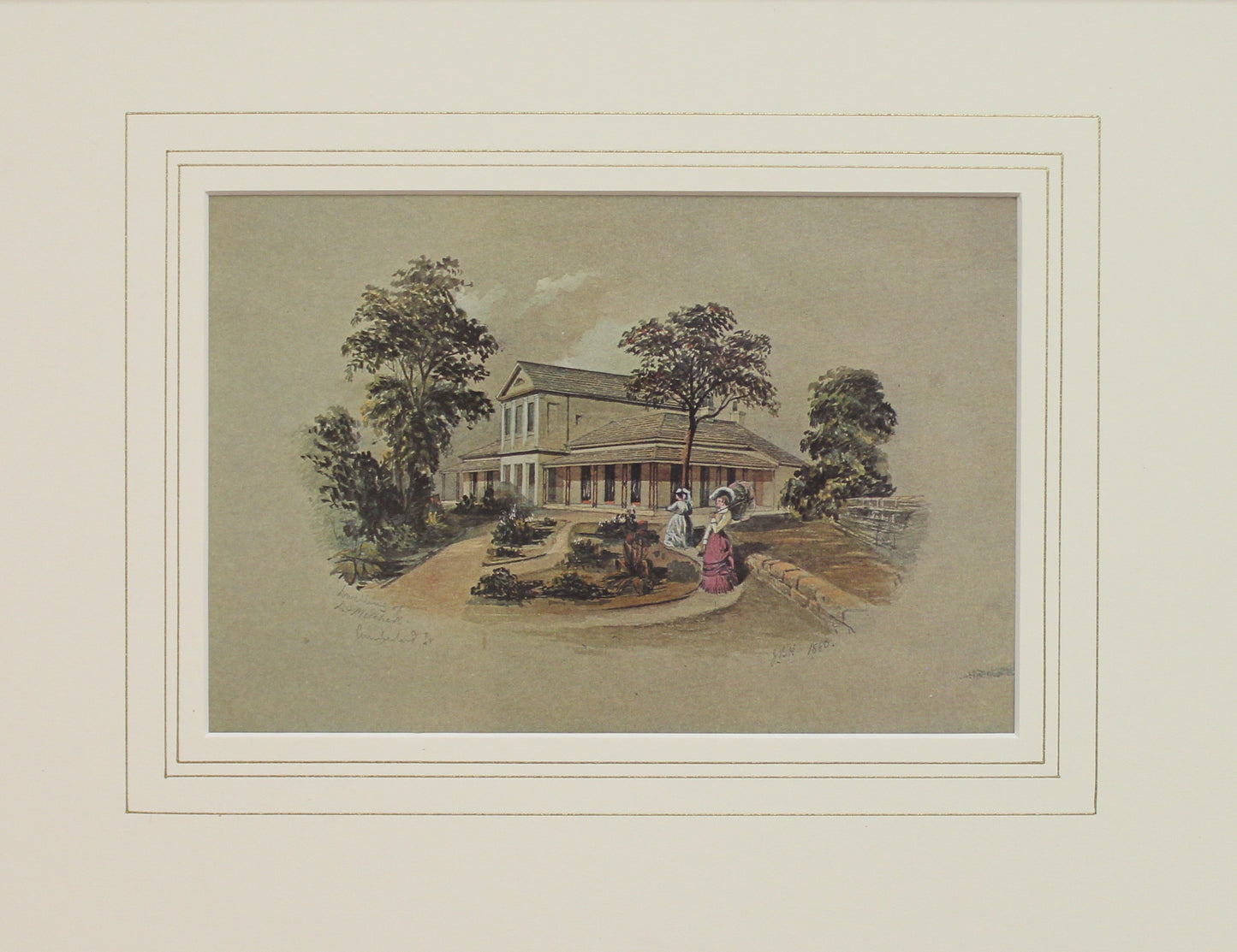 Australia, Dwelling of D S Mitchell, Reprint from a Watercolour by Henderson c1880