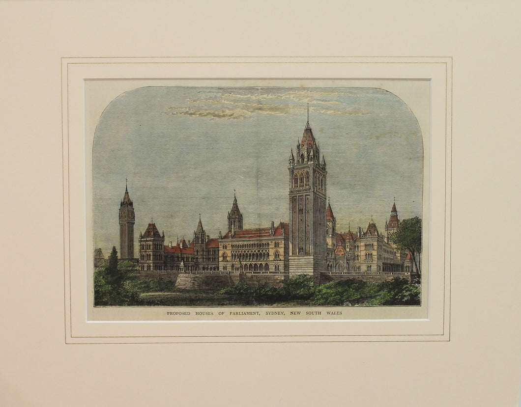 Australia, Proposed Houses of Parliament, Sydney, The Graphic, c1870