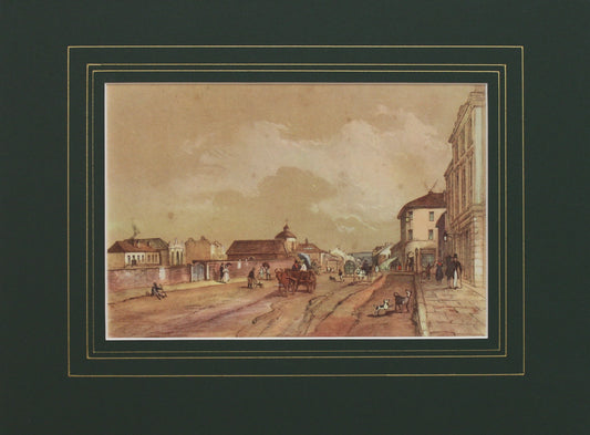 Australia, View in George St Sydney, Reprint from an Original Lithograph by Skinner J Prout,