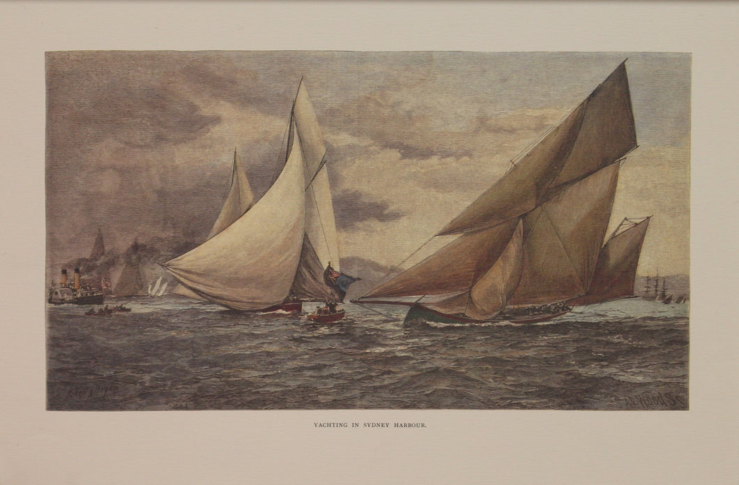 Australia, Yachting in Sydney Harbour, Reproduction, c1886