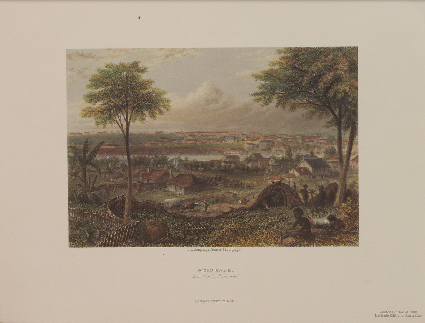 Australia, Brisbane from South Brisbane, Armytage, J C, Reproduction, c1874