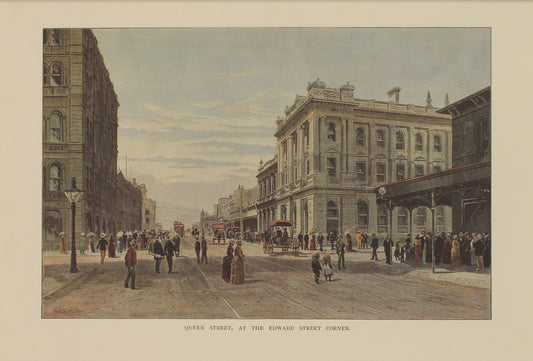 Australia, Queen Street at the Edward Street Corner, Brisbane, Reproduction c1886