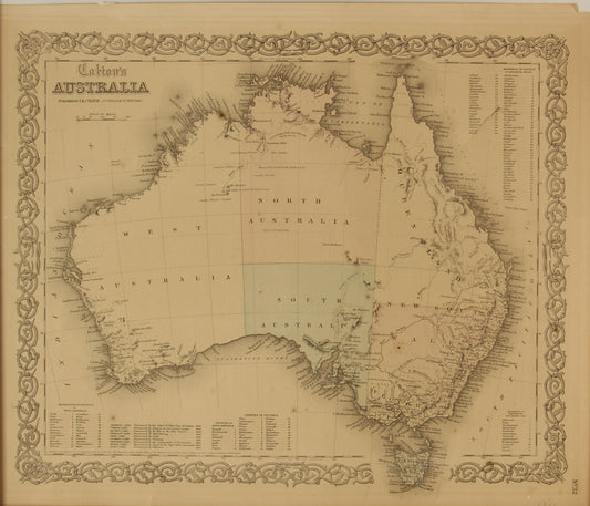 Map, Colton, Australia, Colton's Atlas of the World, 1856