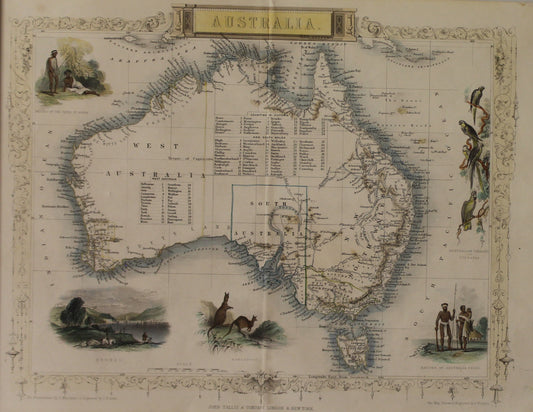 Map, Tallis John, Australia, c1851, Original