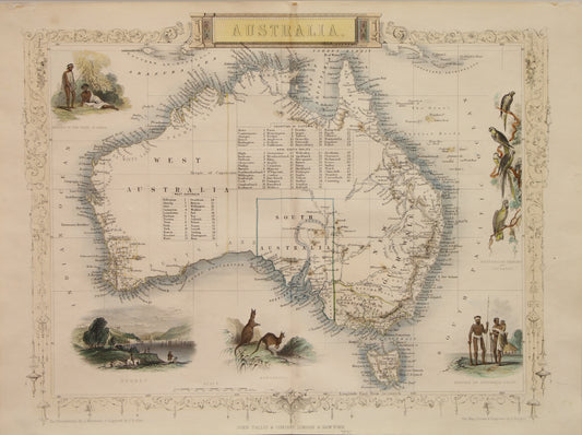 Map, Tallis John, Australia,  c1851