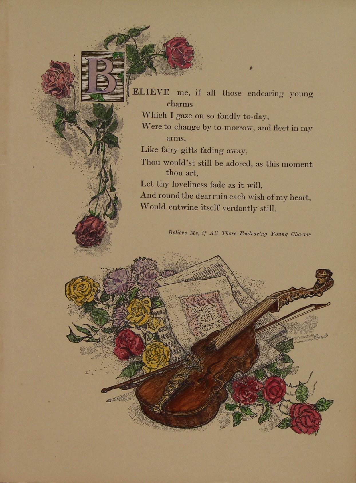 Music, Believe Me, If All Those Endearing Young Charms, Thomas Moore, 1808