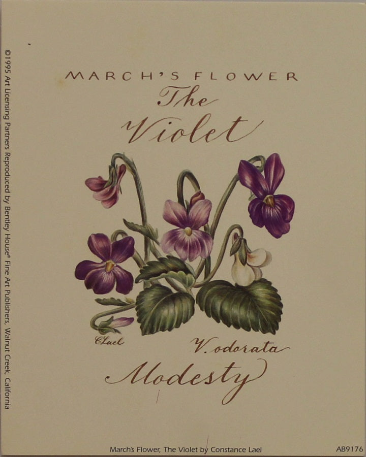 Botanical, March's Flower, Violet, Lael, Constance, 1995 Reproduction