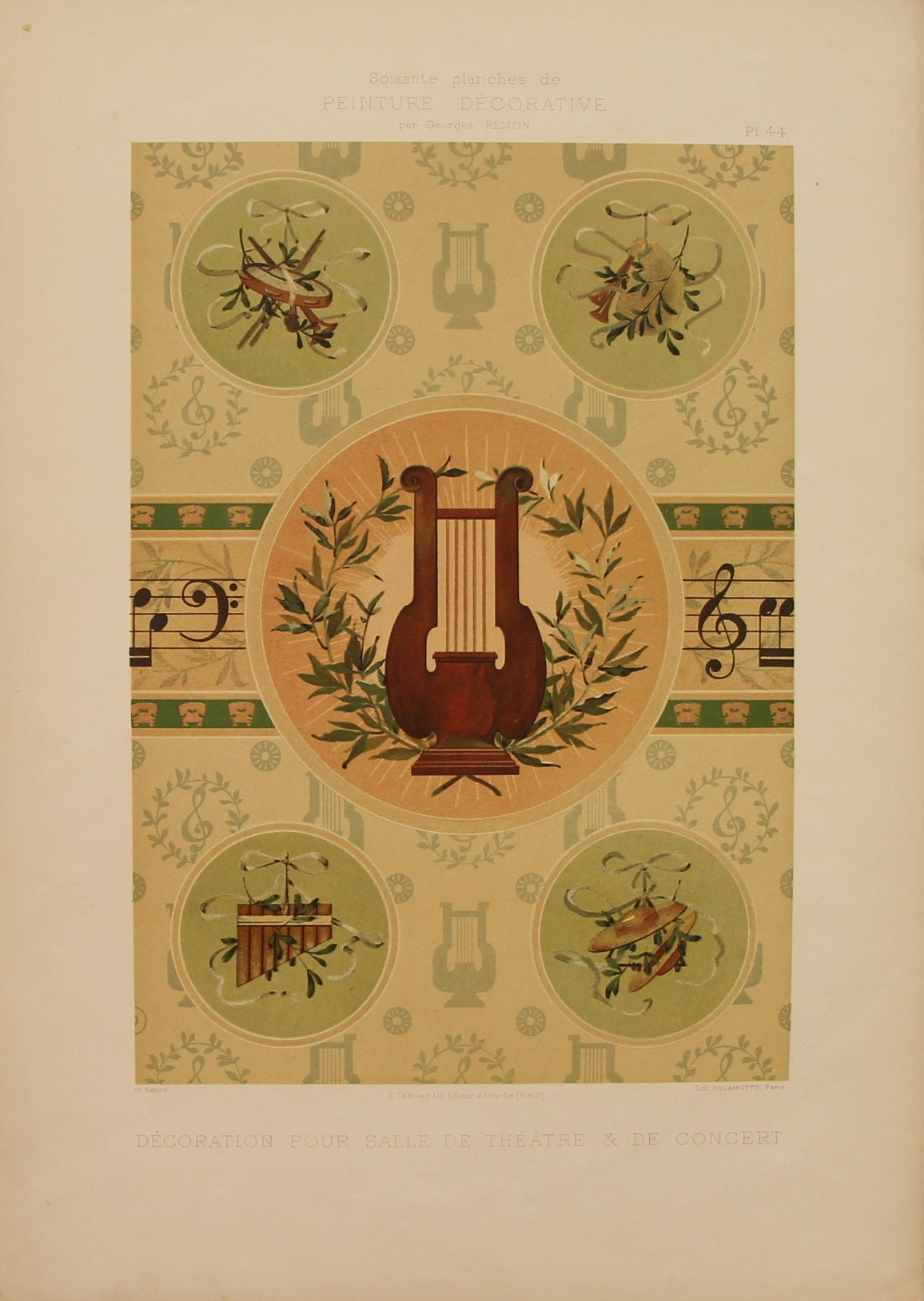 Decorator, Art Nouveau, Decoration for Theatre and Concert Hall, Plate c1890, Georges Remon