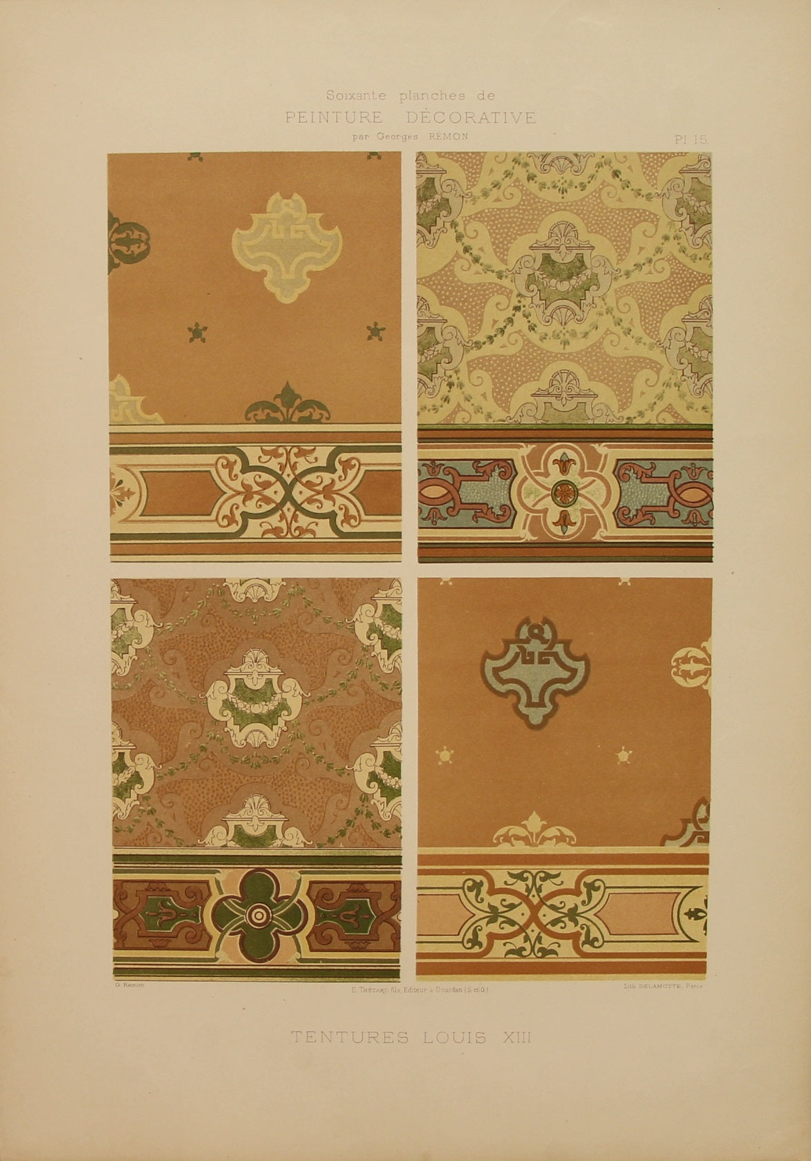 Decorator, Art Nouveau, Louis X111 Hangings, Plate 15, Georges Remon, c1890