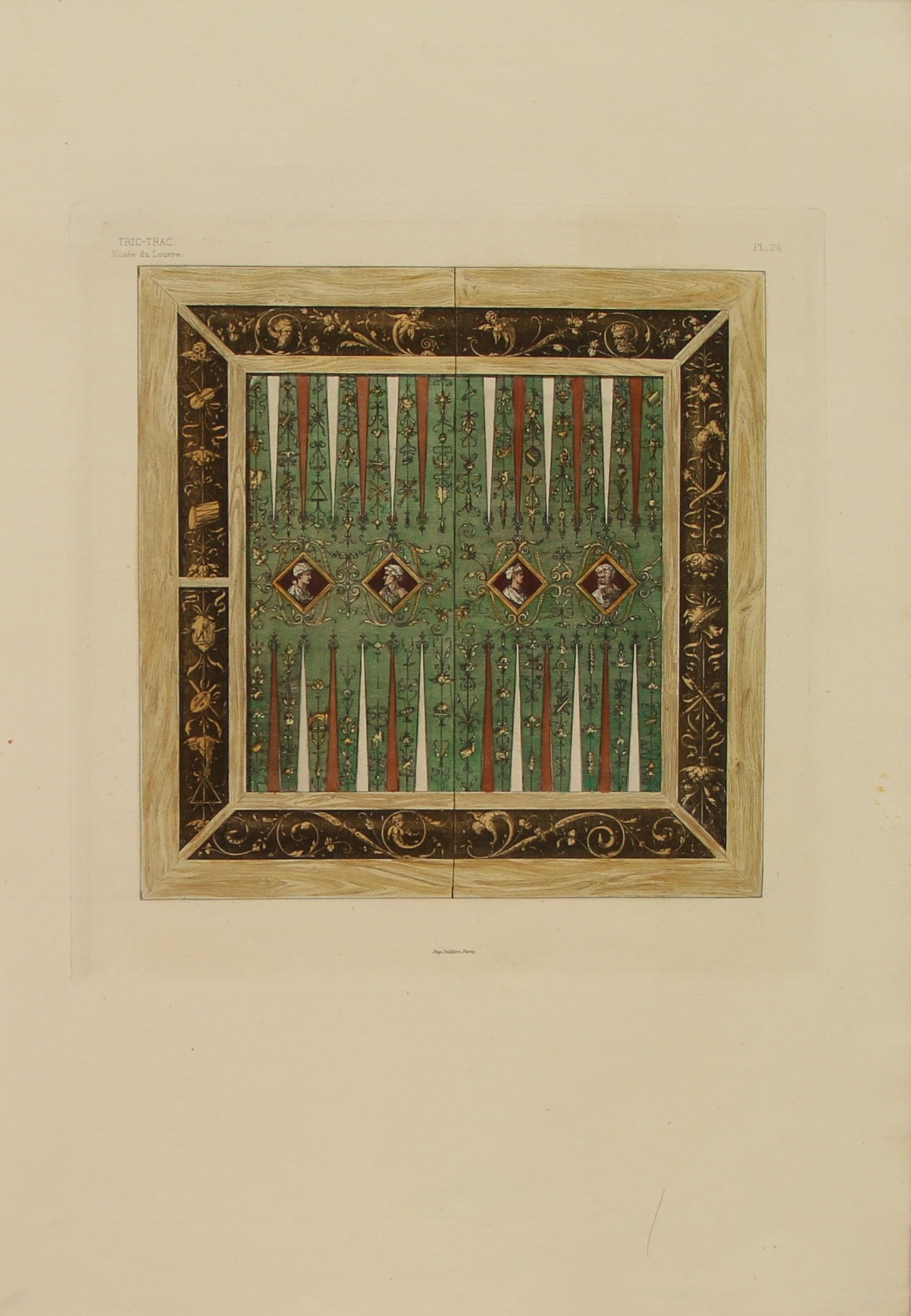Decorator, Art Nouveau, Tric Trac, Musee du Louvre, Paris c1850 Plate 24