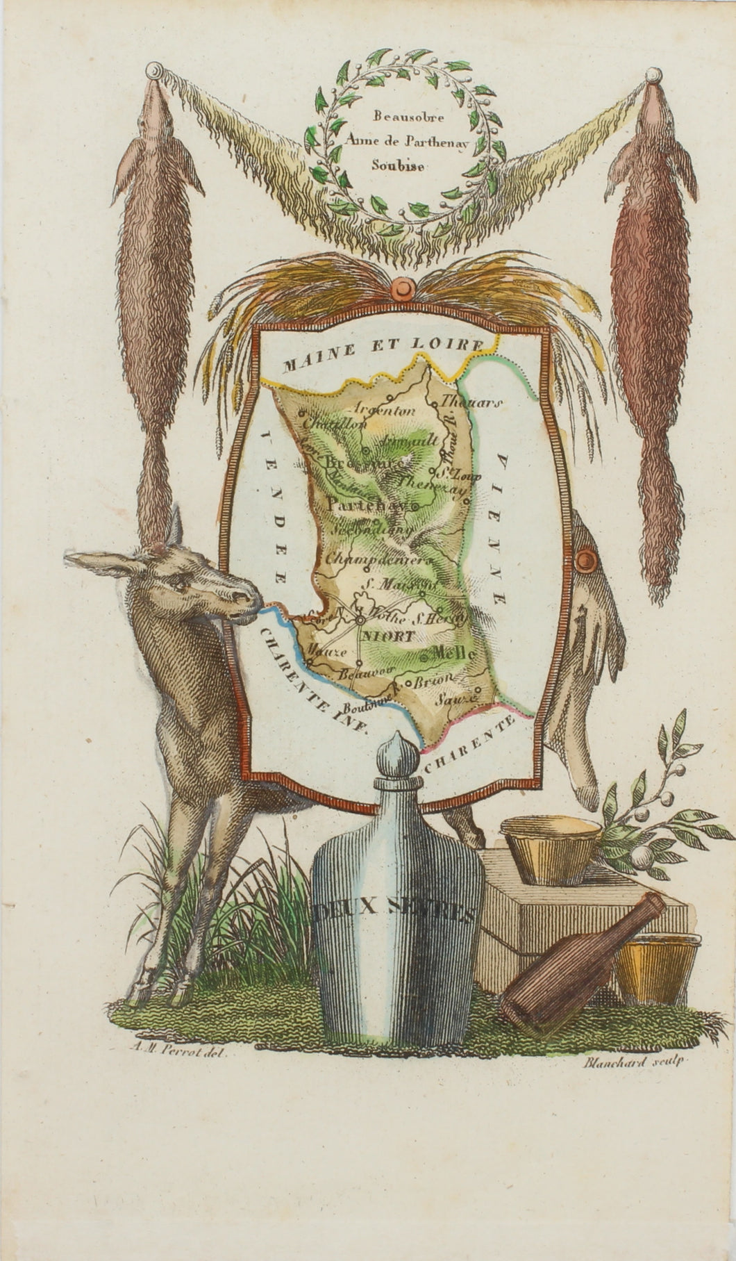 Map, Perrot Aristide Michel, DEUX SEVRES, Atlas des Departments de la France, c1825