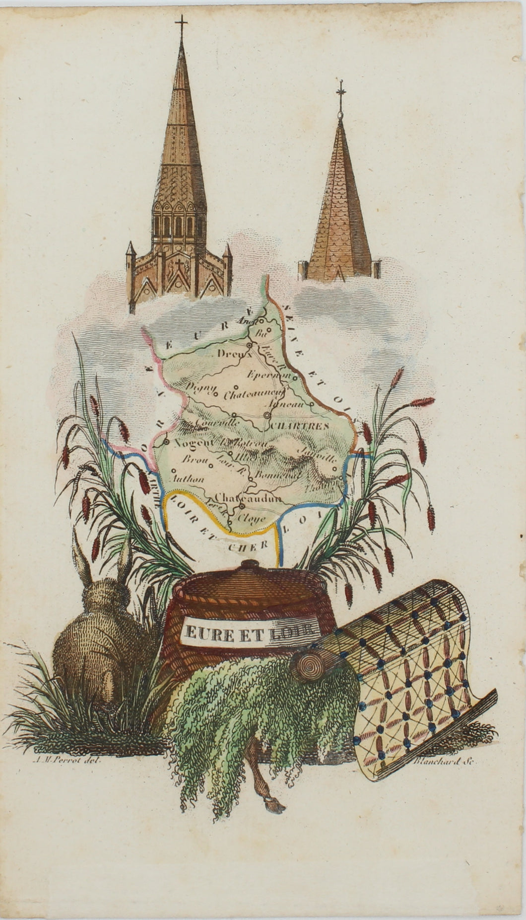 Map, Perrot Aristide Michel, EURE ET LOIR, Atlas des Departments de la France, c1825