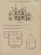Architecture, Plan for Farm House or Parsonage and and Section of the Granary, Plates 46 and 48, c1880