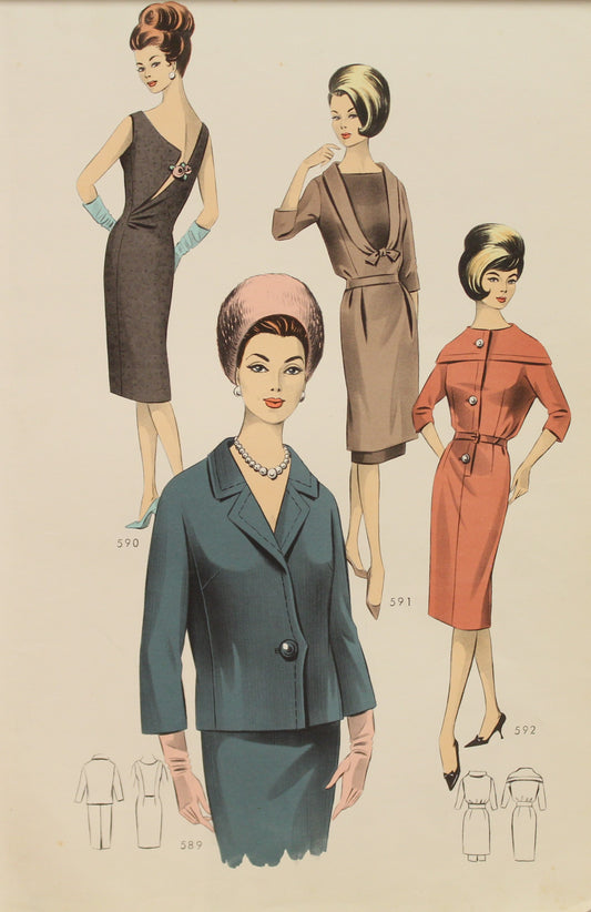 Fashion of the 60s, New Lines from the Fashions in Vienna, Mode Studio, 589 to 592, 1965