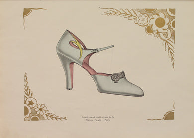 Fashion, French Society Shoes, Faux-Rhinestone, Bow Buckle, Peraro House- Paris,  c1920