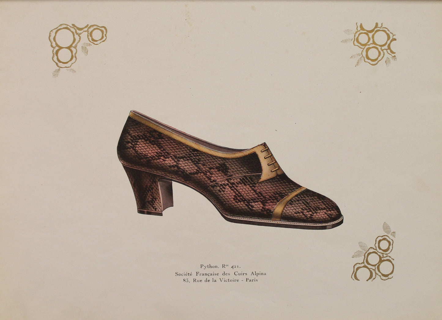 Fashion, French Society Shoes, Alpina, Python Leather, #421, 1920s